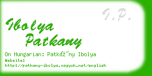 ibolya patkany business card